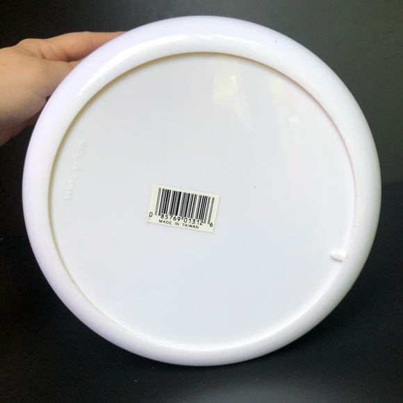 Vintage 90s Floral Trash Can Small White Plastic Retro Grandmacore Wastebasket - Picture 5 of 7